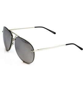 Wrap Aviator Poshe Oceanic Lens Twirl Metal Design Frames Sunglasses - Silver Mirror - CV12NW6MYDD $17.96