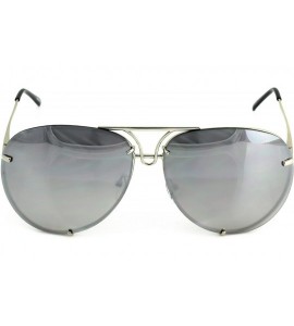 Wrap Aviator Poshe Oceanic Lens Twirl Metal Design Frames Sunglasses - Silver Mirror - CV12NW6MYDD $17.96