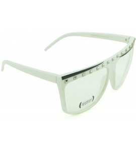 Oval Men and Women's Trendy Fashion Sunglasses with 100% UV Protection - White-clear - CQ12DFI7UXZ $16.39