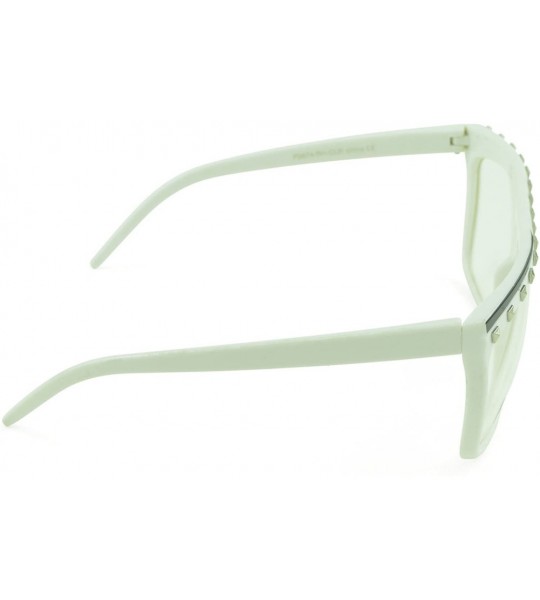 Oval Men and Women's Trendy Fashion Sunglasses with 100% UV Protection - White-clear - CQ12DFI7UXZ $16.39