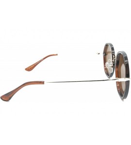 Round Women Polarized Round Sunglasses Fashion Oversized 100% UV - Brown - CC18RKGSZ32 $18.78