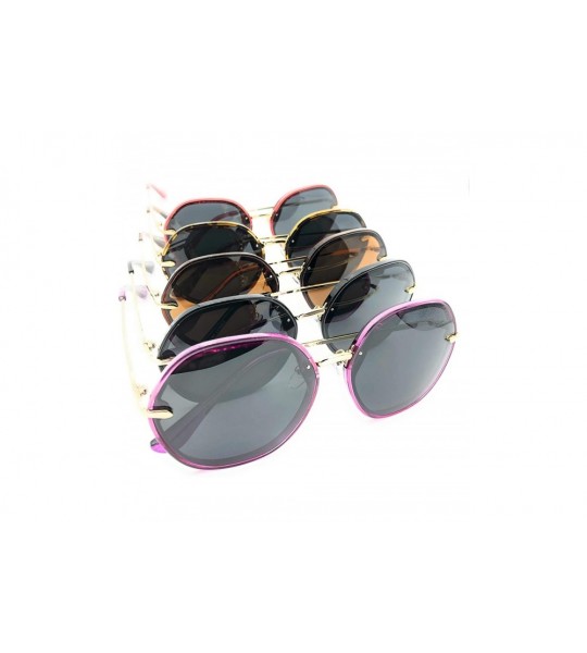 Round Women Polarized Round Sunglasses Fashion Oversized 100% UV - Brown - CC18RKGSZ32 $18.78