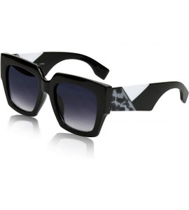 Shield Oversized Square Sunglasses for Women/Men Big Designer Colorblock Arms - Black - CW18W0XLI89 $18.83