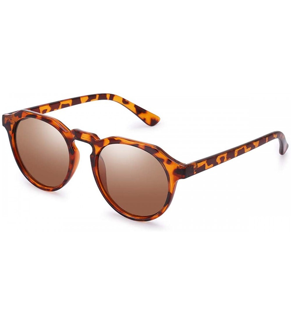 Square Retro Round Sunglasses for Men Fashion Classic Shade Cheap Glasses PZ4367 - Leopard Brown - CG192ENDYZ7 $24.47