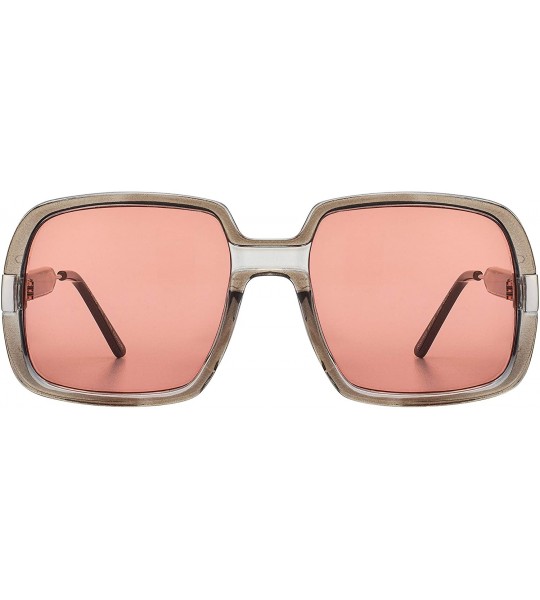 Oversized Rising w/the Sun Sunglasses Design All Gender Oversized Square Acetate Frame with Metal Detailing and Arms - CX197N...