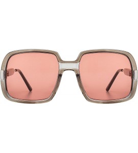 Oversized Rising w/the Sun Sunglasses Design All Gender Oversized Square Acetate Frame with Metal Detailing and Arms - CX197N...