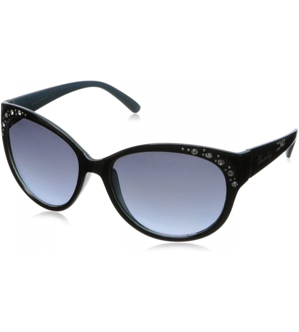 Cat Eye Women's U237 Cat-Eye Sunglasses - 56 mm - Black Blue - CJ11H8KGDP3 $49.10