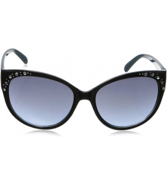 Cat Eye Women's U237 Cat-Eye Sunglasses - 56 mm - Black Blue - CJ11H8KGDP3 $49.10