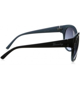 Cat Eye Women's U237 Cat-Eye Sunglasses - 56 mm - Black Blue - CJ11H8KGDP3 $49.10