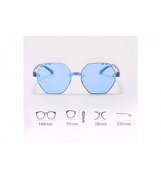 Rimless Polarized Sunglasses for Women Classic Trendy Stylish Sun Glasses 100% UV Protection - Sky Blue - C71906R49OQ $15.92