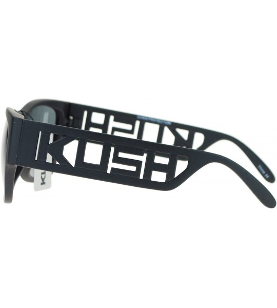 Rectangular Bold Thick Logo Arm Gangster Mens Party Shade Sunglasses - All Black - CP121V6OCGV $18.91