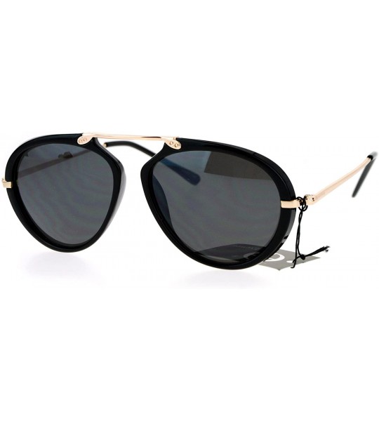 Aviator Vintage Fashion Aviator Sunglasses Womens Retro Style Aviators UV 400 - Black Gold - CY1874W966D $20.13