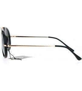 Aviator Vintage Fashion Aviator Sunglasses Womens Retro Style Aviators UV 400 - Black Gold - CY1874W966D $20.13