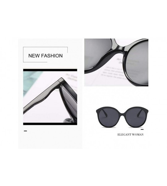 Oversized Vintage Round Oversized Lens Mirror Sunglasses Women Brand Designer BlackGray - Leopardsilver - CD18Y4RTEIY $17.24