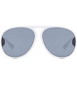 Oval Unisex Oversized Oval Plastic Lenses Fashion Sunglasses UV400 - White Gray - C218NNI8ZAR $16.66