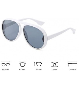 Oval Unisex Oversized Oval Plastic Lenses Fashion Sunglasses UV400 - White Gray - C218NNI8ZAR $16.66