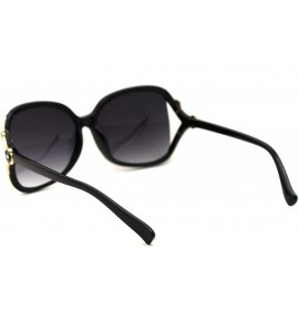 Rectangular Womens 90s Exposed Side Lens Edge Rectangular Butterfly Sunglasses - Black Smoke - CO18UWWZHWE $23.28