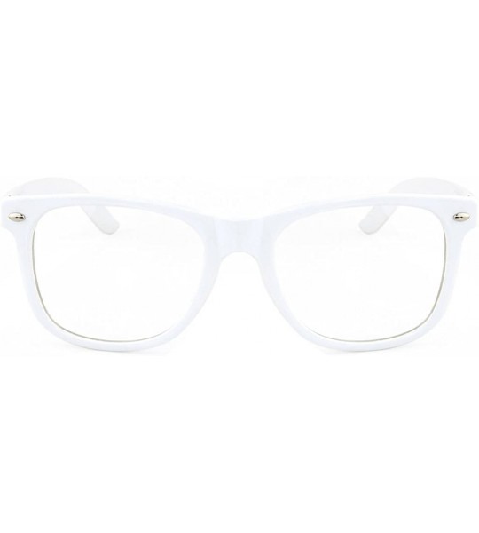 Wayfarer 80s Retro Glasses Clear Lens Non Prescription Eyeglasses for Men Women (white - clear) - C111FFDZY0P $17.58