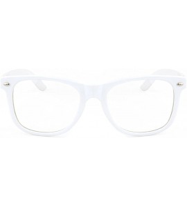 Wayfarer 80s Retro Glasses Clear Lens Non Prescription Eyeglasses for Men Women (white - clear) - C111FFDZY0P $17.58