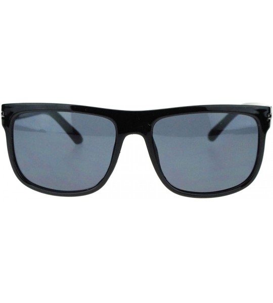 Rectangular Mens Luxury Fashion Mobster Rectangular Shade Sunglasses - Black - CU11TX358P9 $19.28