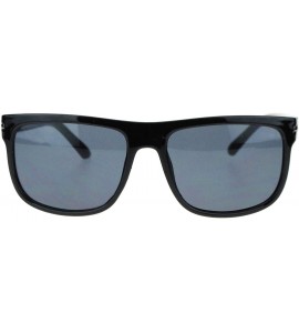 Rectangular Mens Luxury Fashion Mobster Rectangular Shade Sunglasses - Black - CU11TX358P9 $19.28