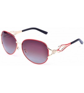 Semi-rimless Women Fashion UV400 Polarized Sunglasses Luxury Sun Glasses Eyewear - Red - CC182S8ZN7O $19.90