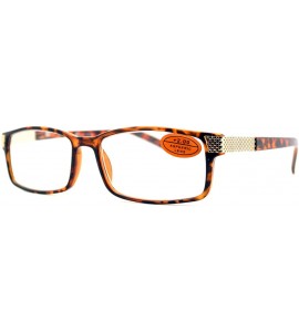 Rectangular Pablo Zanetti Unisex Reading Glasses Rectangular Frame Aspheric Lens - Tortoise - CX12C6GE3JB $19.82