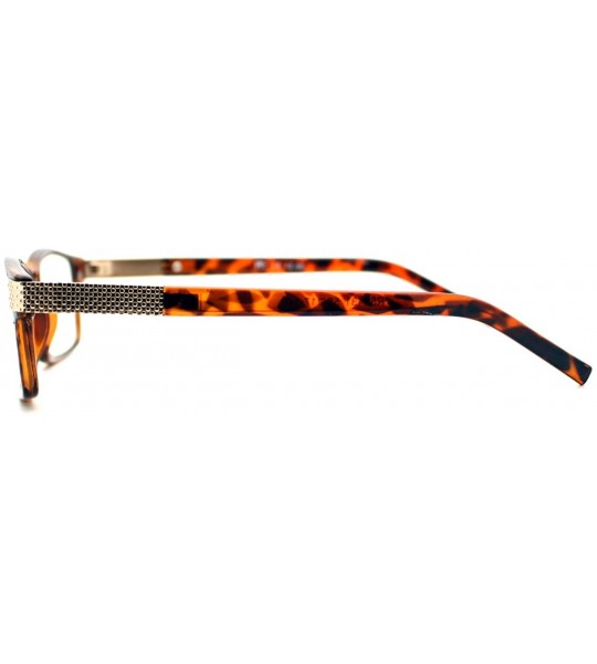 Rectangular Pablo Zanetti Unisex Reading Glasses Rectangular Frame Aspheric Lens - Tortoise - CX12C6GE3JB $19.82