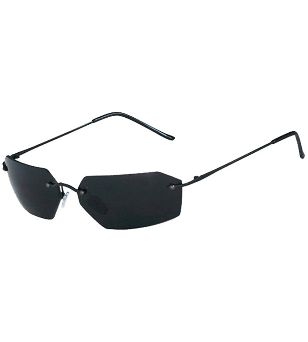 Rimless Matrix Agent Smith Sunglasses 20861 Black w/Smoke Lenses - C918XX6ISHD $38.96