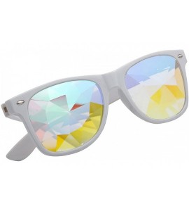 Goggle Rave Festival Kaleidoscope Glasses Rainbow Prism Sunglasses for Women Men - White - C418SS3RDSL $20.75