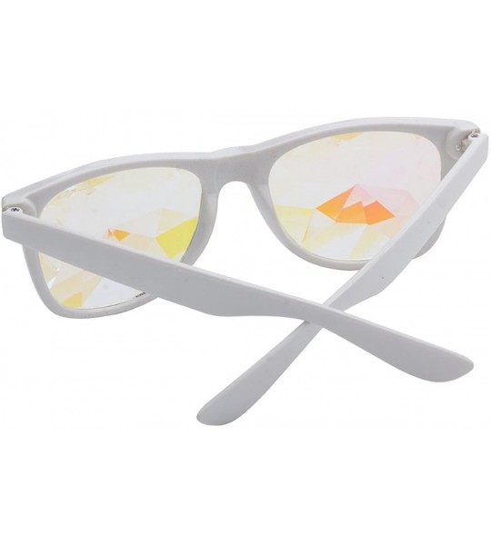 Goggle Rave Festival Kaleidoscope Glasses Rainbow Prism Sunglasses for Women Men - White - C418SS3RDSL $20.75