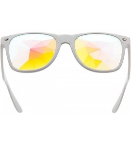 Goggle Rave Festival Kaleidoscope Glasses Rainbow Prism Sunglasses for Women Men - White - C418SS3RDSL $20.75