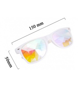 Goggle Rave Festival Kaleidoscope Glasses Rainbow Prism Sunglasses for Women Men - White - C418SS3RDSL $20.75