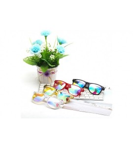 Goggle Rave Festival Kaleidoscope Glasses Rainbow Prism Sunglasses for Women Men - White - C418SS3RDSL $20.75