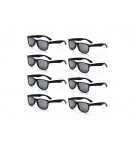 Square 8 Packs Wholesale Neon Colors 80's Retro Sunglasses Bulk for Adult Party Supplies - 8 Pack Black - CG194Q5NYZU $22.61