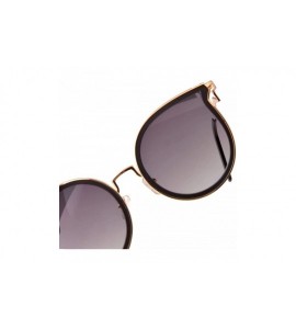 Cat Eye Fashion Metal Cat Eye Women Sunglass with Color Painting - Black - CS192A8UWAC $20.41