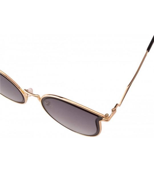 Cat Eye Fashion Metal Cat Eye Women Sunglass with Color Painting - Black - CS192A8UWAC $20.41