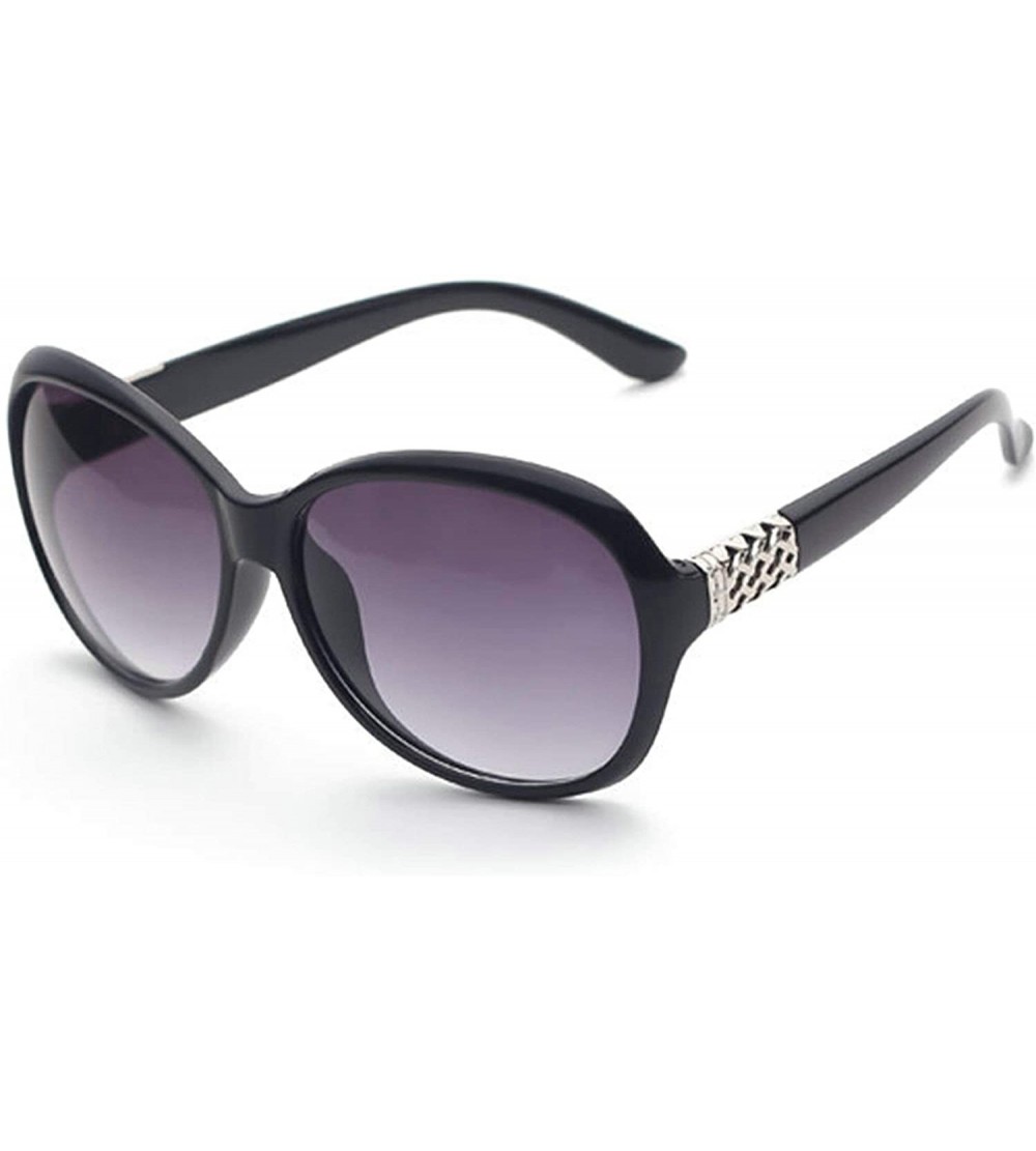 Oversized Retro Lattice Sunglasses for Women plastic Resin UV 400 Protection Sunglasses - Black Gray - C118SART0H0 $28.34