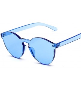 Rimless New Fashion Transparent Tinted Rimless Cat Eye Sunglasses For women - Blue - C8183W7SZNX $19.39