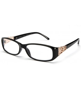 Square Newbee Fashion-"Shine" Gem Design Light Weight Fashion Reading Glasses - Black - CT1274NMFFZ $18.06