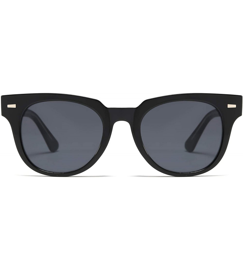Goggle Unisex 80's Retro Classic Trendy Stylish Square Sunglasses UV400 Protection S5000 - Black/Grey - CF19644QLLX $28.57