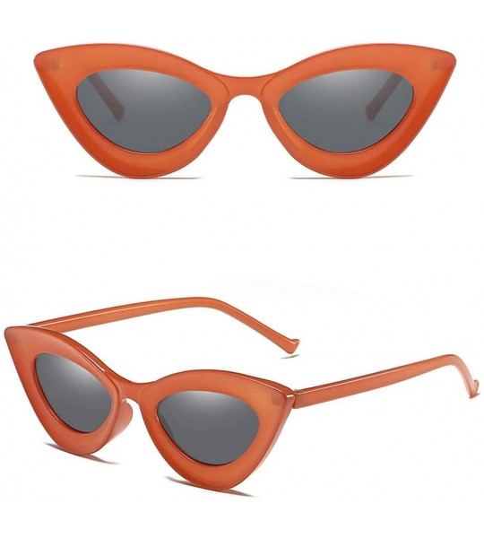 Rectangular Cat Eye Sunglasses for Men Women Vintage Stylish UV Protection Eyewear Sun Glasses - Orange - CJ18X5DS093 $15.64