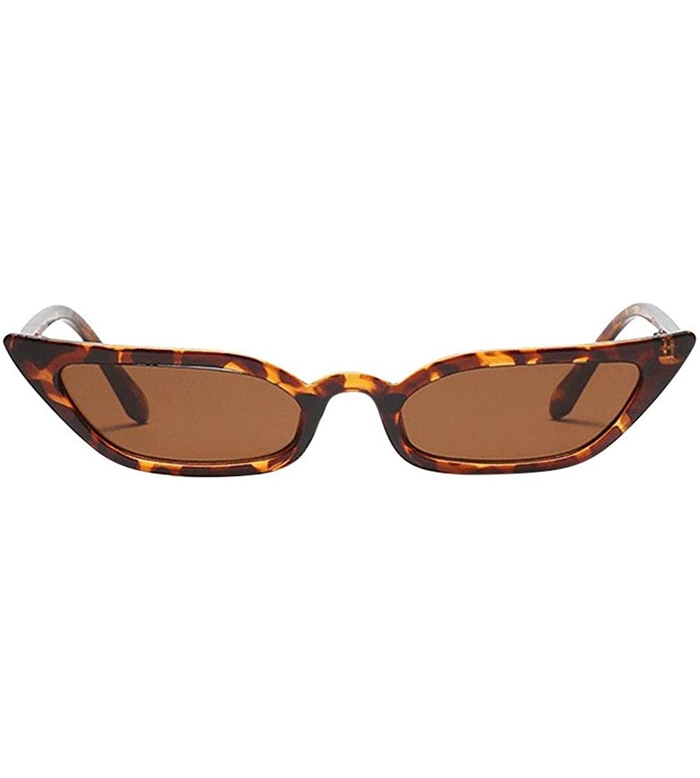Oversized Women Vintage Cat Eye Sunglasses Retro Small Frame UV400 Eyewear Fashion Ladies - Brown - C5190OD785Z $17.54