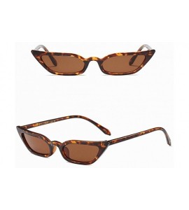 Oversized Women Vintage Cat Eye Sunglasses Retro Small Frame UV400 Eyewear Fashion Ladies - Brown - C5190OD785Z $17.54