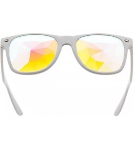 Sport Kaleidoscope Glasses - Rainbow Rave Prism Diffraction Crystal Lens Sunglasses Goggles - Red+white - C018H4YSZ8N $37.00