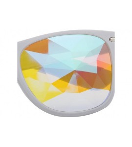 Sport Kaleidoscope Glasses - Rainbow Rave Prism Diffraction Crystal Lens Sunglasses Goggles - Red+white - C018H4YSZ8N $37.00