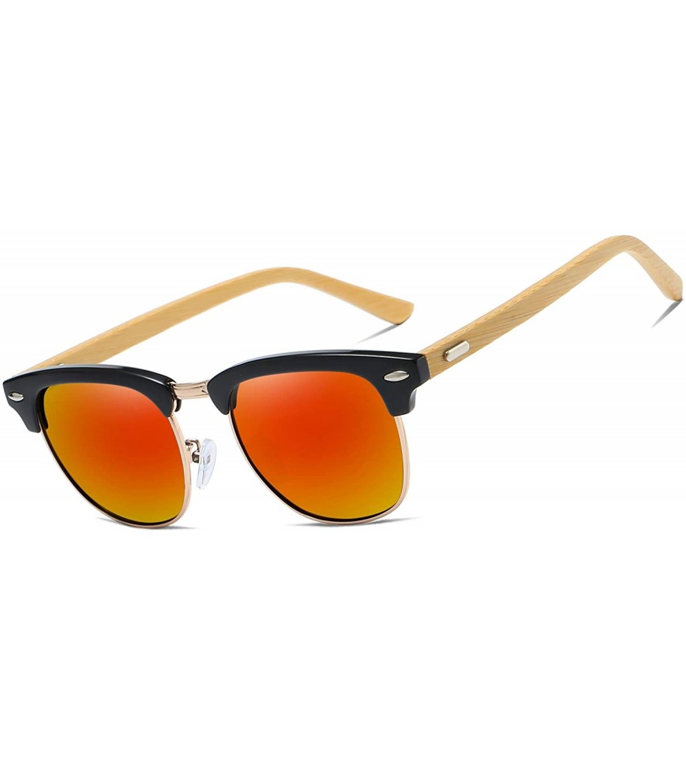 Wayfarer Polarized Square Sunglasses for Men Driving Wayfarer Sun Glasses Women - Gold Orange - CN194AK8QK0 $27.95