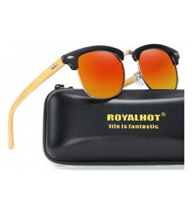 Wayfarer Polarized Square Sunglasses for Men Driving Wayfarer Sun Glasses Women - Gold Orange - CN194AK8QK0 $27.95