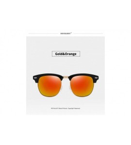 Wayfarer Polarized Square Sunglasses for Men Driving Wayfarer Sun Glasses Women - Gold Orange - CN194AK8QK0 $27.95