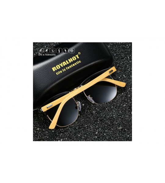 Wayfarer Polarized Square Sunglasses for Men Driving Wayfarer Sun Glasses Women - Gold Orange - CN194AK8QK0 $27.95